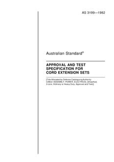 AS 3199: 12/31/1981 Approval and test specification for cord extension sets