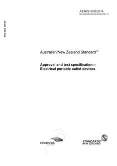 AS/NZS 3105: 04/28/2014 Approval and test specification – Electrical portable outlet devices