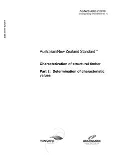 AS/NZS 4063.2: 06/23/2010 Characterization of structural timber, Part 2: Determination of characteristic values