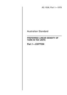 AS 1506.1: 12/31/1977 Preferred linear density of yarn in tex units – Cotton