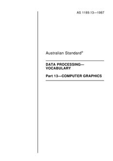 AS 1189.13: 12/31/1986 Data processing – Vocabulary – Computer graphics