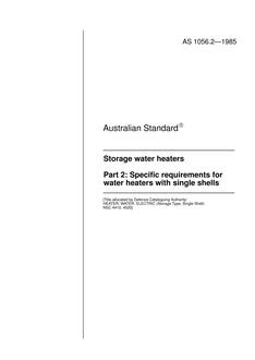 AS 1056.2: 01/01/1985 Storage water heaters – Specific requirements for water heaters with single shells