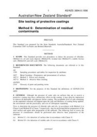 AS/NZS 3894.6: 01/05/1996 Site testing of protective coatings, Method 6: Determination of residual contaminants