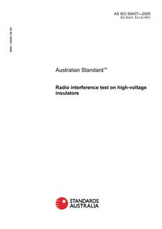 AS IEC 60437: 01/01/2005 Radio interference test on high-voltage insulators