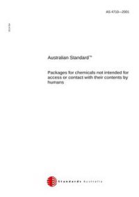 AS 4710: 01/01/2001 Packages for chemicals not intended for access or contact with their contents by humans