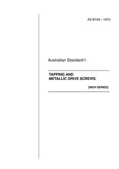 AS B194: 01/01/1970 Tapping and metallic drive screws AS B194: 01/01/1970 Tapping and metallic drive screws