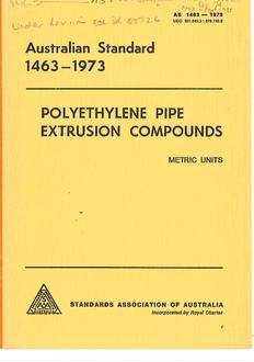 AS 1463: 01/01/1973 Polyethylene pipe extrusion compounds (metric units)