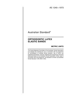 AS 1240: 01/01/1973 Orthodontic latex elastic bands