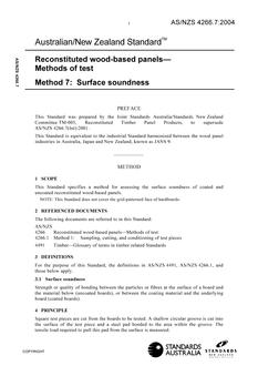 AS/NZS 4266.7: 03/26/2004 Reconstituted wood-based panels – Methods of test, Method 7: Surface soundness