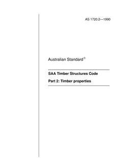 AS 1720.2: 01/01/1990 Timber structures – Timber properties