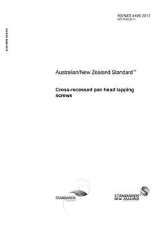 AS/NZS 4406: 08/26/2015 Cross-recessed pan head tapping screws