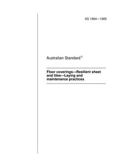 AS 1884: 12/31/1984 Floor coverings – Resilient sheet and tiles – Laying and maintenance practices