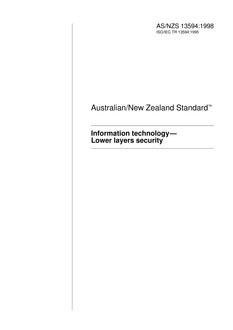 AS/NZS 13594: 09/05/1998 Information technology – Lower layers security