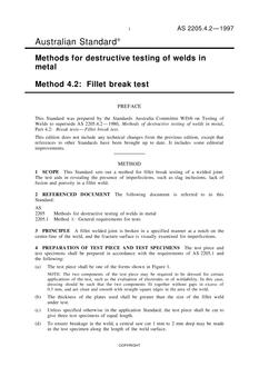 AS 2205.4.2: 01/01/1997 Methods for destructive testing of welds in metal – Fillet break test