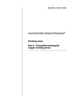 AS/NZS 1194.2: 09/05/1996 Winding wires, Part 2: Enamelled rectangular copper winding wires