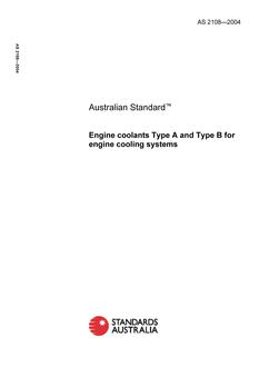 AS 2108: 01/01/2004 Engine coolants Type A and Type B for engine cooling systems