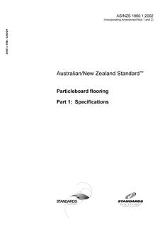 AS/NZS 1860.1: 08/20/2002 Particleboard flooring, Part 1: Specifications