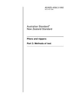 AS/NZS 4056.3: 09/14/1992 Pliers and nippers, Part 3: Methods of test