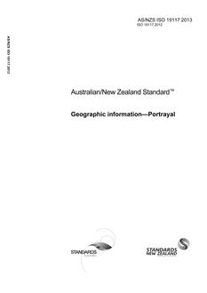 AS/NZS ISO 19117: 04/03/2013 Geographic information – Portrayal