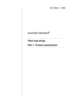 AS 1380.1: 01/01/1998 Fibre-rope slings – Product specification