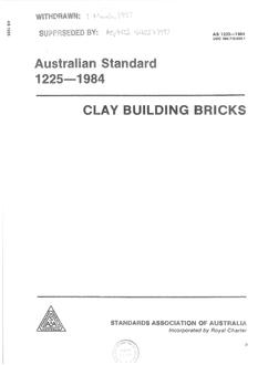 AS 1225: 07/01/1984 Clay building bricks