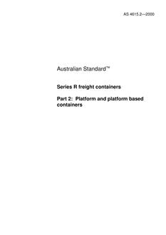 AS 4615.2: 01/01/2000 Series R freight containers – Platform and platform-based containers