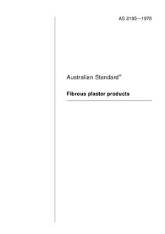 AS 2185: 01/01/1978 Fibrous plaster products
