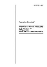 AS 2935: 12/31/1986 Prepainted metal products for household appliances – Performance requirements