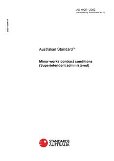 AS 4905: 02/25/2002 Minor works contract conditions (Superintendent administered)