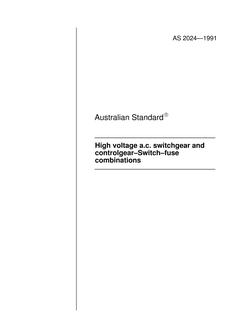 AS 2024: 12/31/1990 High voltage a.c. switchgear and controlgear – Switch-fuse combinations
