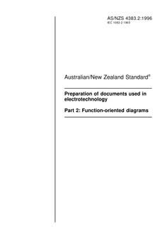 AS/NZS 4383.2: 05/05/1996 Preparation of documents used in electrotechnology, Part 2: Function-oriented diagrams