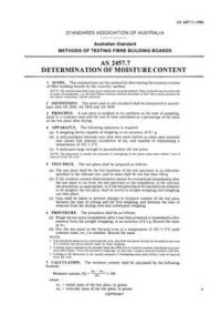AS 2457.7: 01/01/1982 Methods of testing fibre building boards – Determination of moisture content