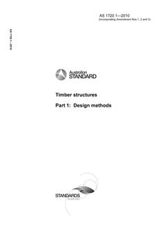 AS 1720.1: 06/21/2010 Timber structures, Part 1: Design methods