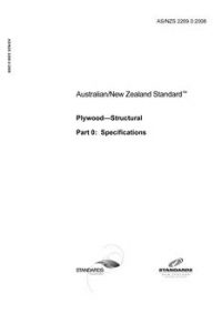 AS/NZS 2269.0: 08/05/2008 Plywood – Structural, Part 0: Specifications