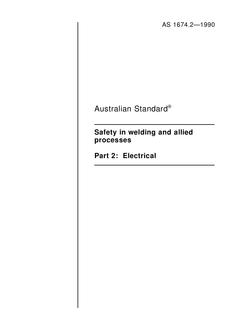 AS 1674.2: 12/31/1989 Safety in welding and allied processes – Electrical