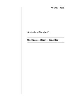 AS 2182: 01/01/1998 Sterilizers – Steam – Benchtop