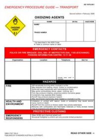 AS 1678.5A1: 02/07/2006 Emergency procedure guide – Transport – Oxidizing agents
