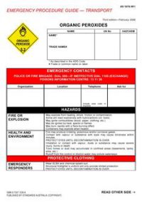 AS 1678.5K1: 02/07/2006 Emergency procedure guide – Transport – Organic peroxides