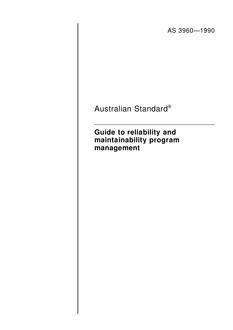 AS 3960: 02/15/1990 Guide to reliability and maintainability program management