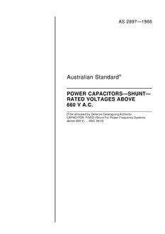 AS 2897: 01/01/1986 Power capacitors – Shunt – Rated voltages above 660 v a.c.