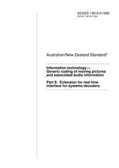 AS/NZS 13818.9: 05/05/1999 Information technology – Generic coding of moving pictures and associated audio information, Part 9: Extension for real time interface for systems decoders