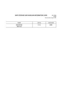 AS 2508.3.005: 01/01/1995 Safe storage and handling information card – Benzene