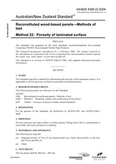AS/NZS 4266.22: 03/26/2004 Reconstituted wood-based panels – Methods of test, Method 22: Porosity of laminated surface