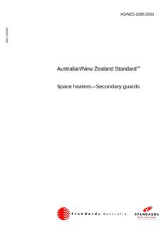 AS/NZS 2286: 01/31/2001 Space heaters – Secondary guards