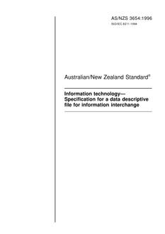 AS/NZS 3654: 05/05/1996 Information technology – Specification for a data descriptive file for information interchange