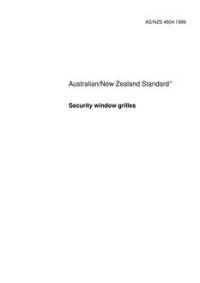 AS/NZS 4604: 09/05/1999 Security window grilles