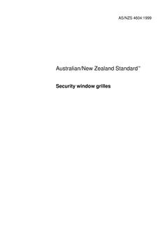 AS/NZS 4604: 09/05/1999 Security window grilles