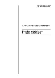 AS/NZS 3018: 04/05/1997 Electrical installations – Domestic installations