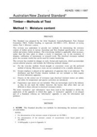 AS/NZS 1080.1: 02/05/1997 Timber – Methods of Test, Method 1: Moisture content