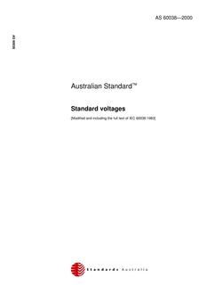 AS 60038: 02/23/2000 Standard voltages
